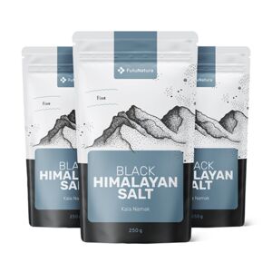 FutuNatura 3x Sale nero dell’Himalaya, fino, totale 750 g