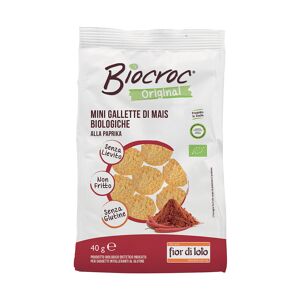 FIOR DI LOTO Biocroc - Mini Gallette Di Mais Biologiche Alla Paprika 40 Grammi