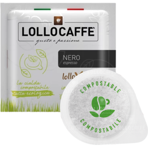 Lollo Caffè 100 Cialde Nera Carta Filtro ESE 44 mm