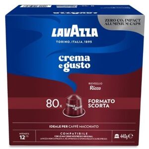 Lavazza 80 Capsule Crema e Gusto Ricco Compatibili Nespresso int 12 Alluminio