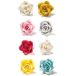 6 Decorazioni Rose Grandi In Zucchero Decora