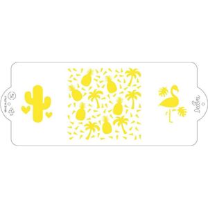 Stencil Per Torte Trendy Ananas E Fenicotteri 10x25 Cm Decora