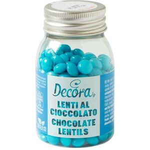 Mini Lenti Di Cioccolato Color Azzurro Per Decorazione Dolci 80 G Decora