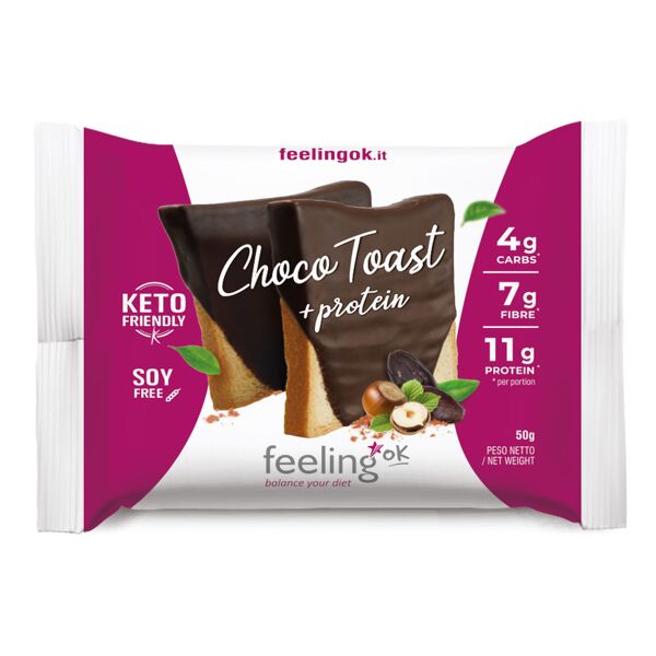 feeling ok choco toast + protein 50 gr