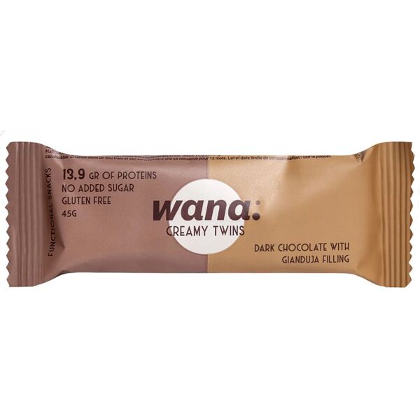 wana creamy twins cioccolato fondente con ripieno al gianduia 45 gr