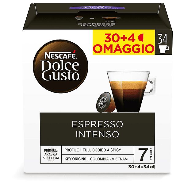 nescafe' dolce gusto capsule dolce gusto espresso intenso ndg intenso 30+4