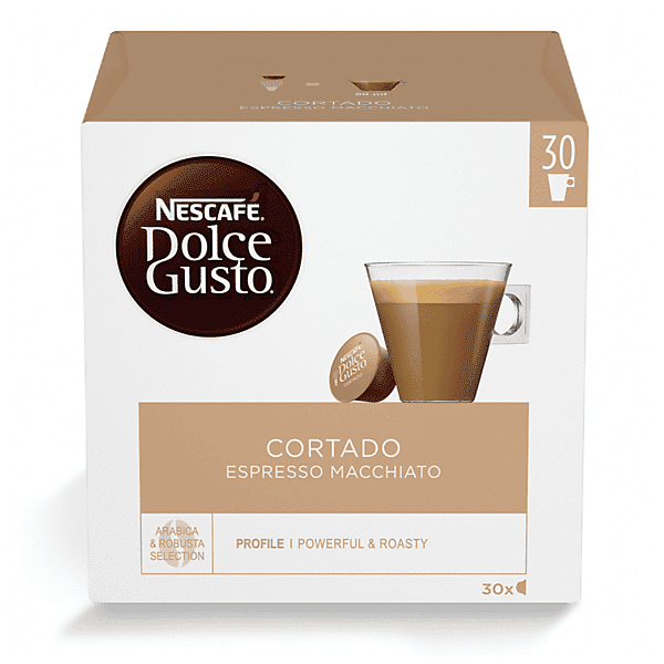 nescafe' dolce gusto capsule dolce gusto cortado espresso macchiato, 30 pz ndg cortado magnum