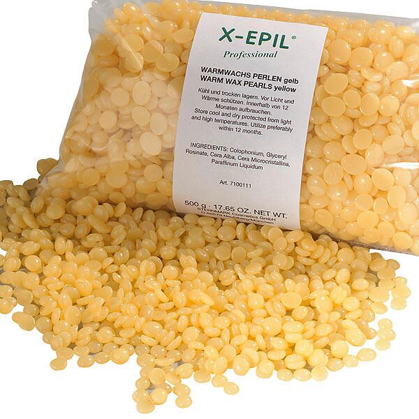 x-epil perle di cera calda giallo, sacchetto da 500 g, 500 g