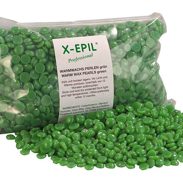 x-epil perle di cera calda verde, sacchetto da 500 g, 500 g