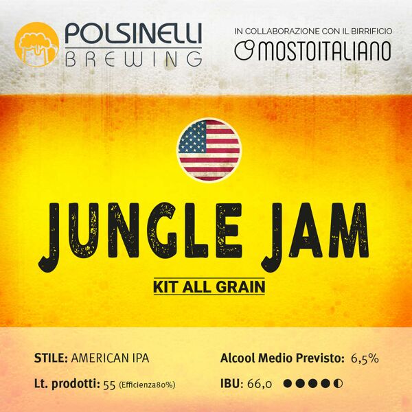 polsinelli kit all grain jungle jam per 55 l - ipa