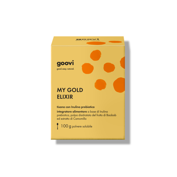 the good vibes company srl goovi my gold elixir tisana con inulina prebiotica 100g