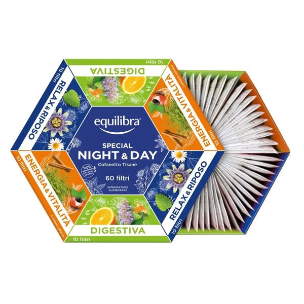 equilibra cofanetto tisane night & day 60 filtri