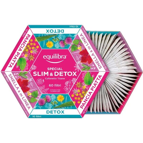 equilibra cofanetto tisane slim & detox 60 filtri