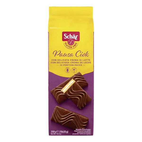 schar pausa ciok merendina di pan di spagna ricoperta al cacao senza glutine 10x35 g