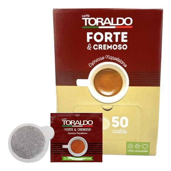 caffè toraldo - miscela forte & cremoso - box 50 cialde ese44 da 7.2g