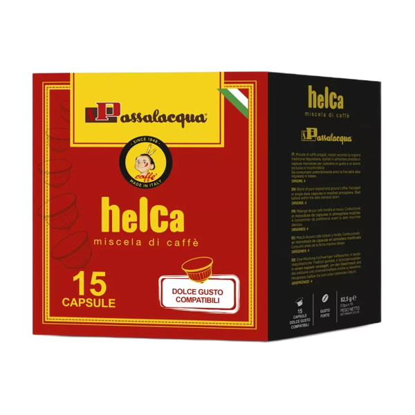 passalacqua caffè  helca - gusto forte - box 15 capsule compatibili dolce gusto da 5.5g