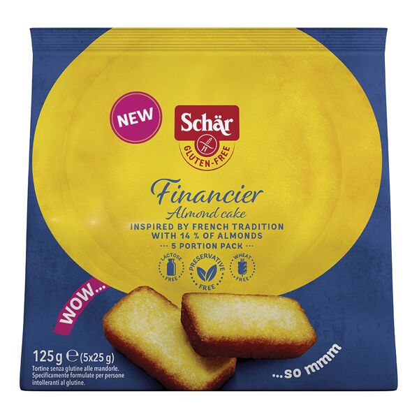 schar financier merendina 4 pezzi da 31,25 g