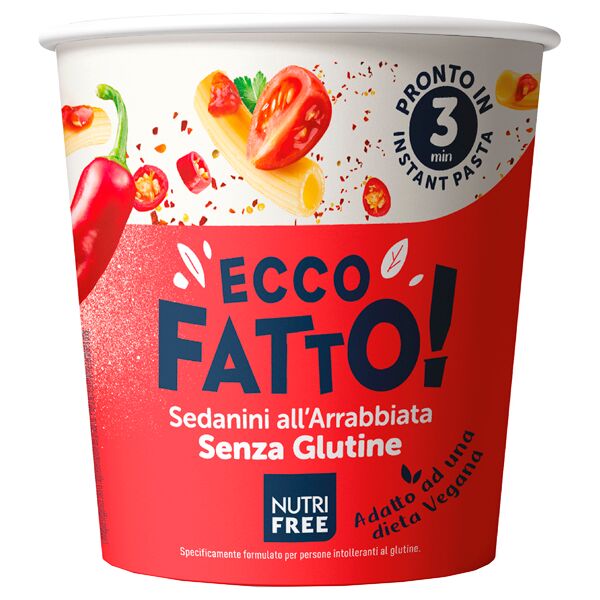 nutrifree ecco fatto sedanini all'arrabbiata 70 g