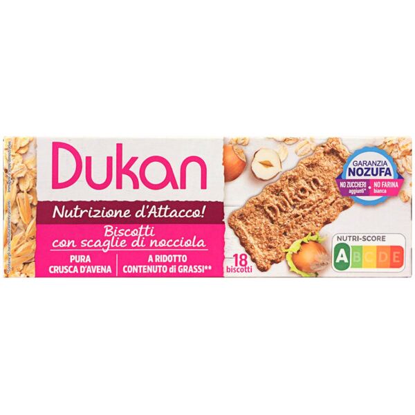 dukan biscotti di crusca d'avena gusto nocciola 6 confezioni da 37,5 grammi