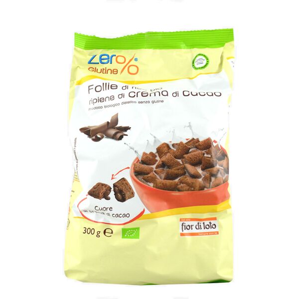 fior di loto zero% glutine - follie di riso bio ripiene di crema di cacao 300 grammi