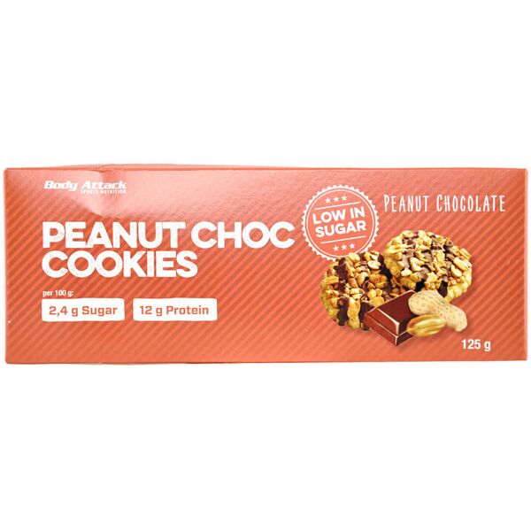 body attack peanut choc cookies 5 biscotti da 25 grammi