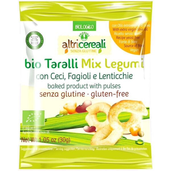 probios altri cereali - bio taralli mix legumi 30 grammi