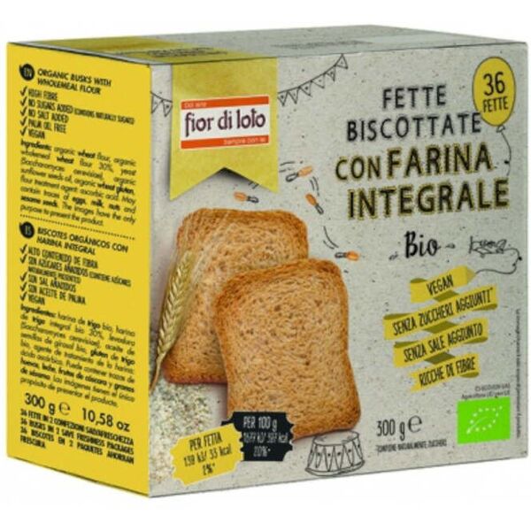 fior di loto fette biscottate con farina integrale bio 300 grammi