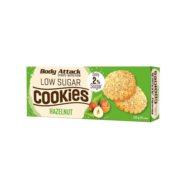body attack low sugar cookies hazelnut 6 biscotti da 19 grammi