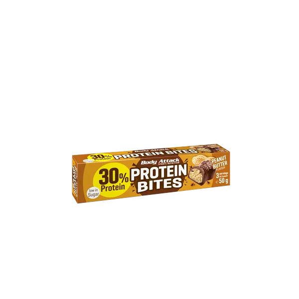 body attack protein bites 3 snack da 16,7 grammi burro d'arachidi