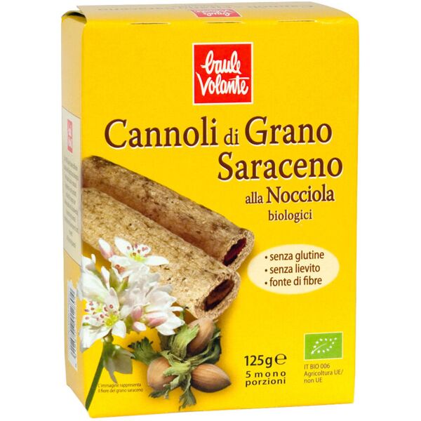 baule volante cannoli di grano saraceno alla nocciola 5 confezioni da 25 grammi