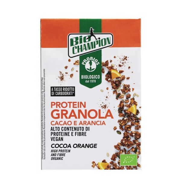 probios protein granola cacao e arancia 250 grammi