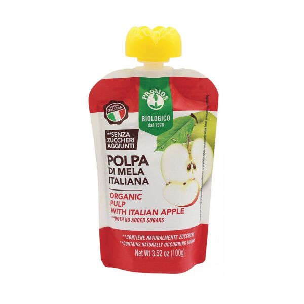 probios 100% polpa di frutta - mela italiana 1 doypack da 100 grammi mela