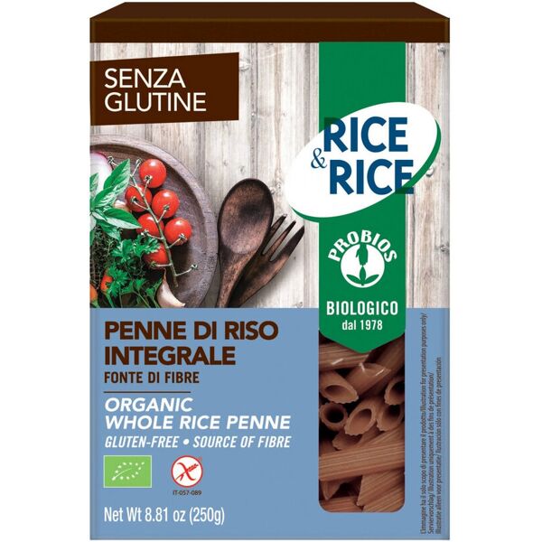 probios rice & rice - penne di riso integrale senza glutine 250 grammi