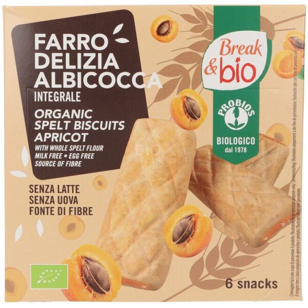 probios break & bio - farro delizia al albicocca 6 snack da 30 grammi