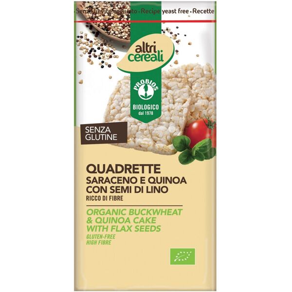 probios altri cereali - quadrette saraceno e quinoa con semi di lino 130 grammi