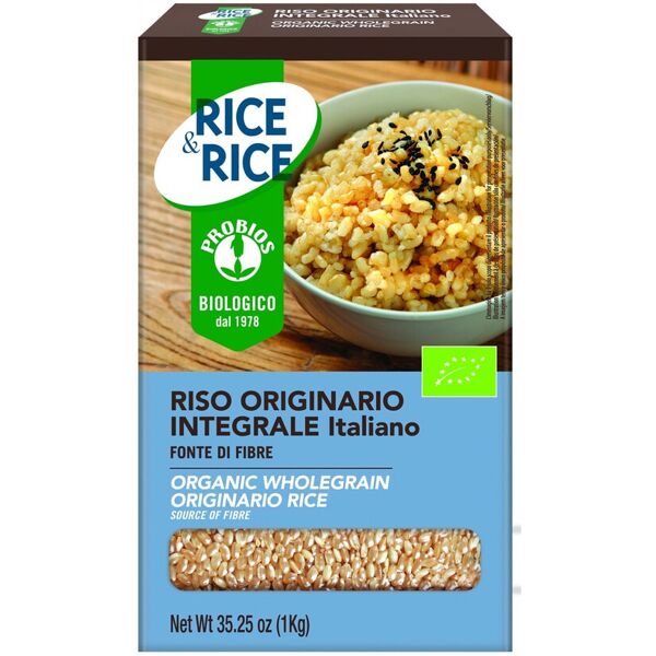 probios rice & rice - riso originario tondo integrale 1000 grammi