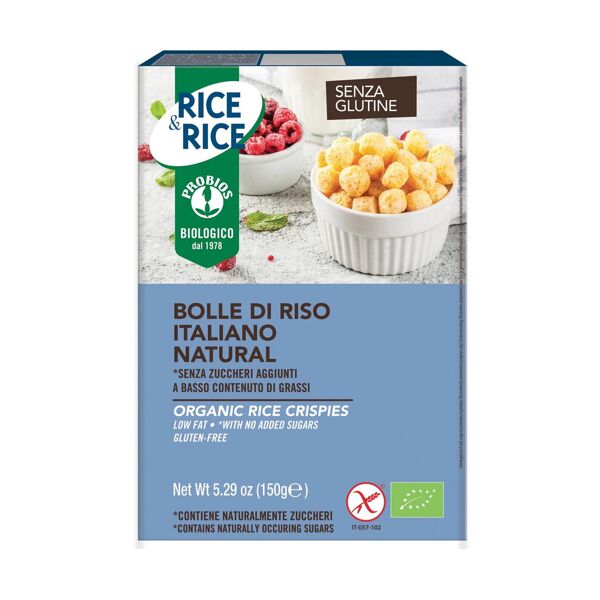 probios rice & rice - bolle di riso natural senza glutine 150 grammi