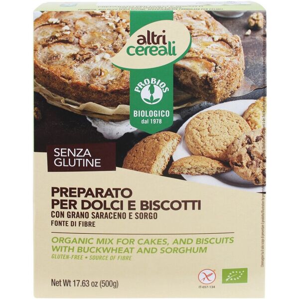 probios altri cereali - preparato per dolci e biscotti con grano saraceno e sorgo 500 grammi