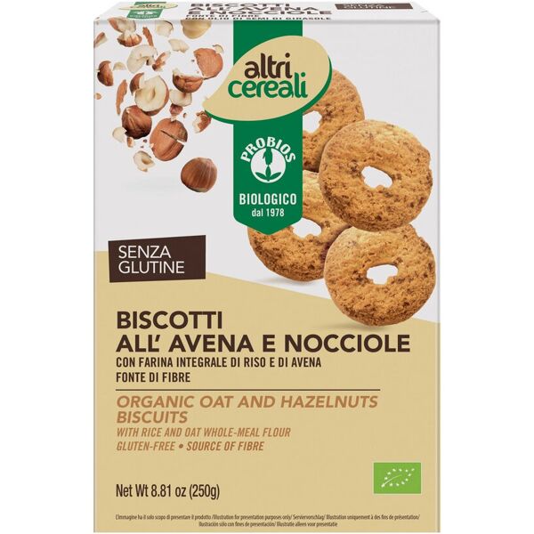 probios altri cereali - biscotti all'avena e nocciole 250 grammi