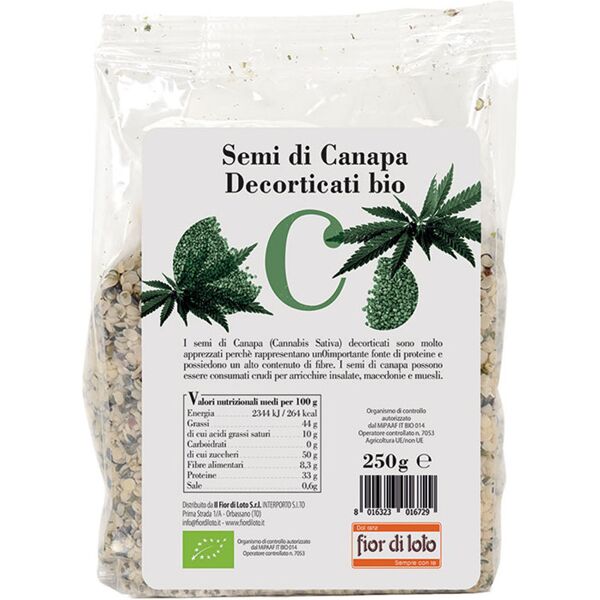 fior di loto semi di canapa decorticati bio 250 grammi