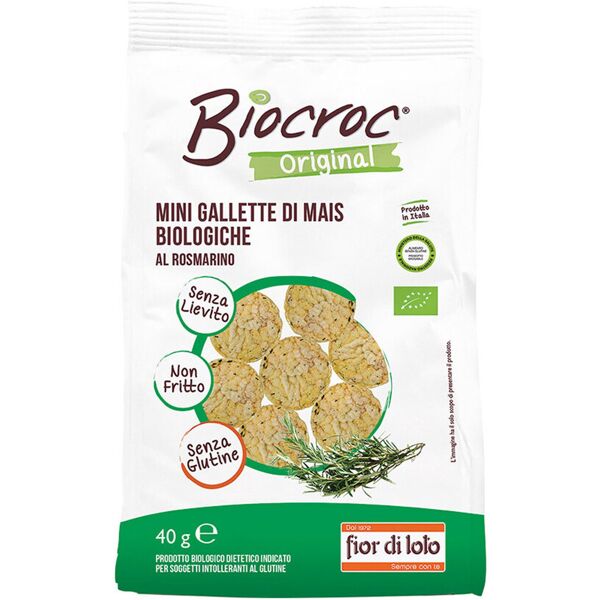 fior di loto biocroc - mini gallette di mais biologiche al rosmarino 40 grammi