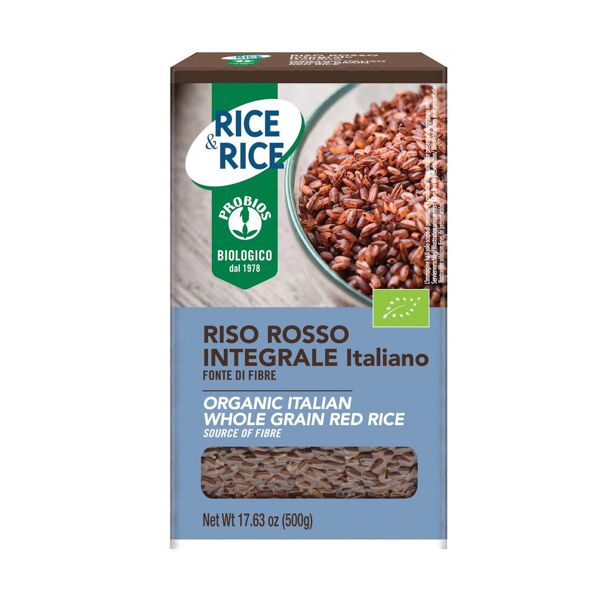 probios rice & rice - riso rosso italiano integrale 500 grammi