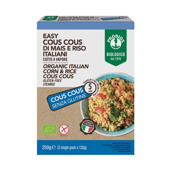 probios easy cous cous di mais e riso italiani 250 grammi