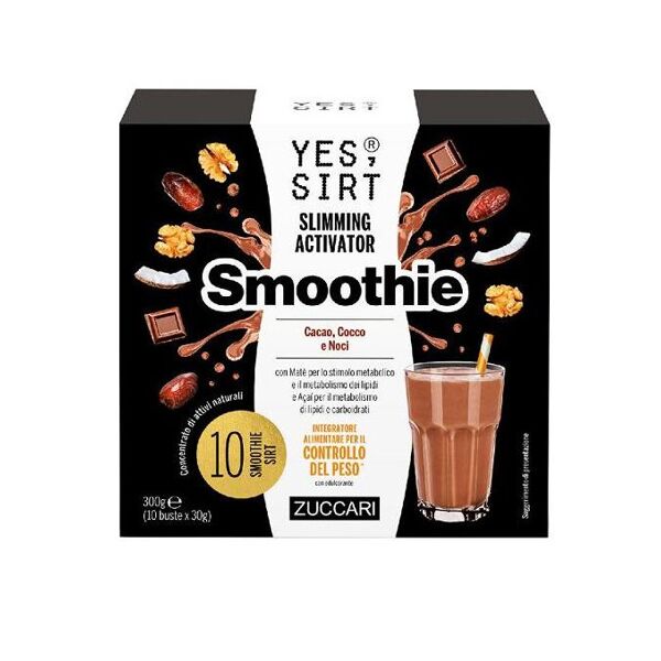 zuccari yes sirt - smoothie 10x30 grammi cacao, cocco e noci