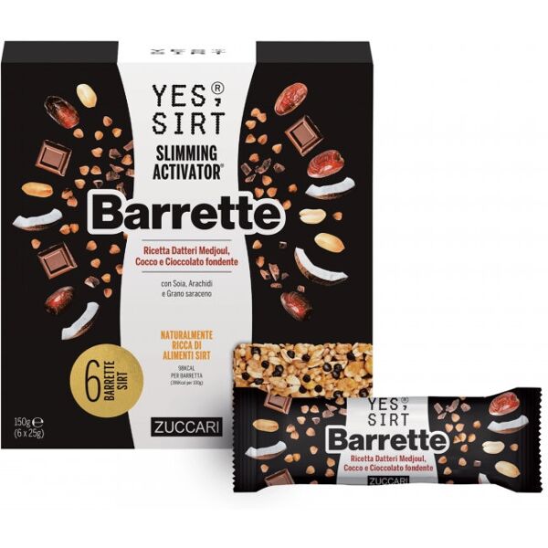 zuccari yes sirt - barrette 6x25 grammi datteri medjoul, cocco e cioccolato fondente