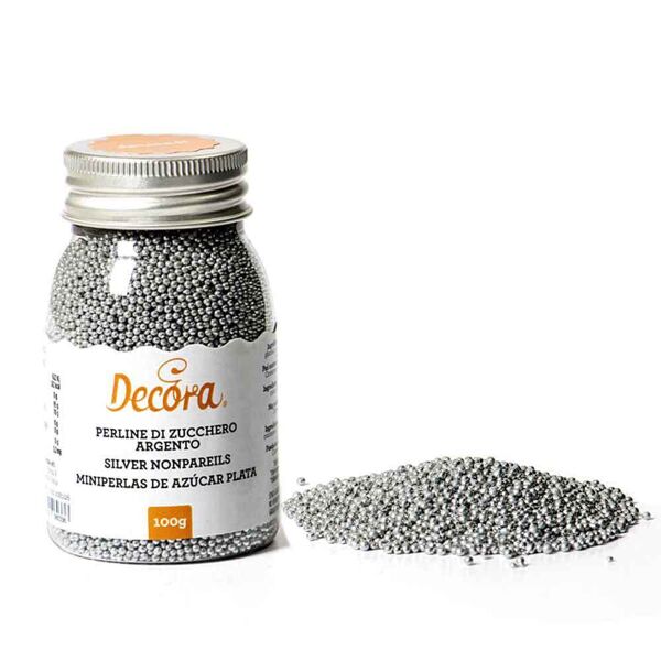 perline di zucchero color argento per decorazione 100 g decora