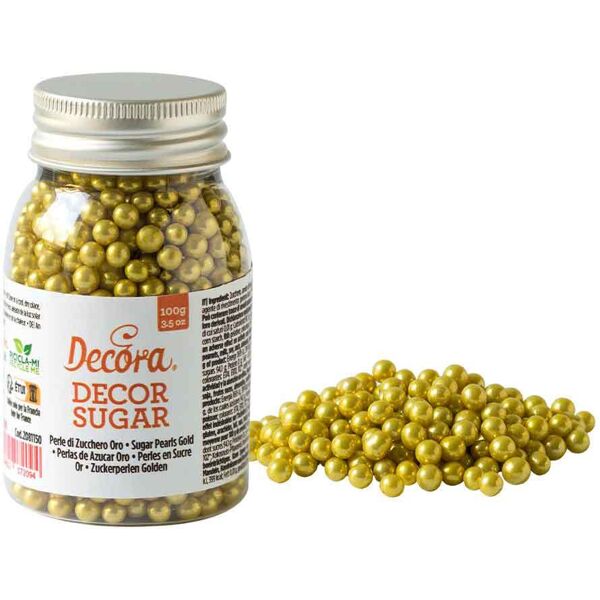 perle di zucchero color oro per decorazione 100 g decora