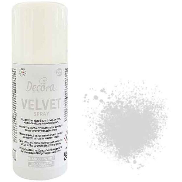 colorante alimentare spray effetto velluto bianco 100 ml decora