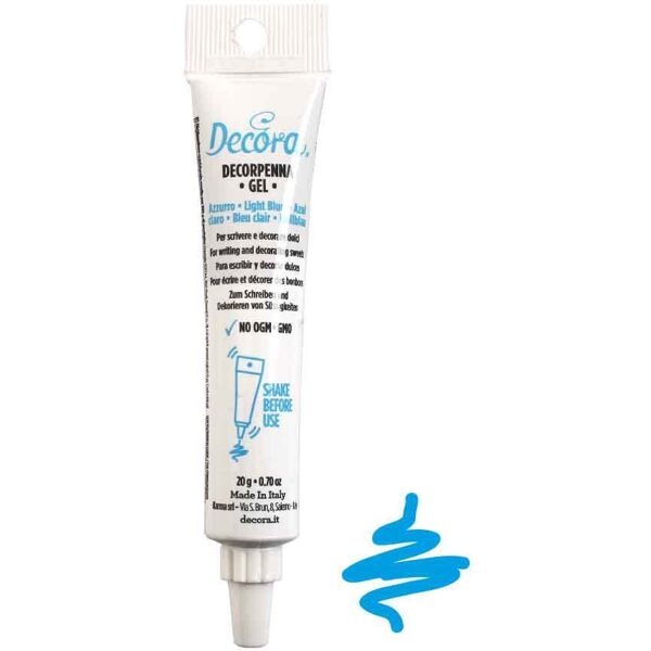 decorpenna gel azzurro per scrivere e decorare 20g decora