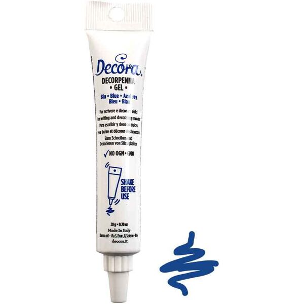 decorpenna gel blu per scrivere e decorare 20g decora